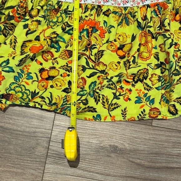 By Anthropologie Pink and Green Floral Tiered Mabel Dress Size Medium - Picture 12 of 12